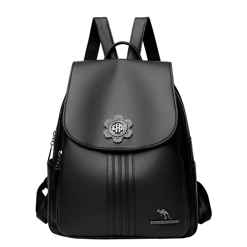 B002 in Black, backpack, front view