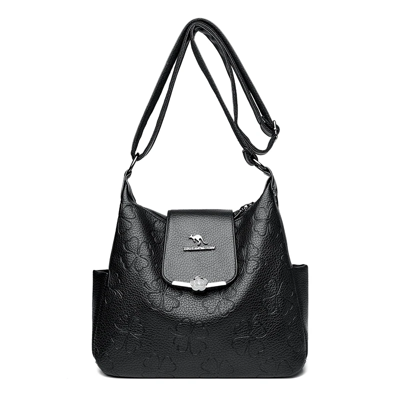 B0104 in Black, shoulder bag, front view