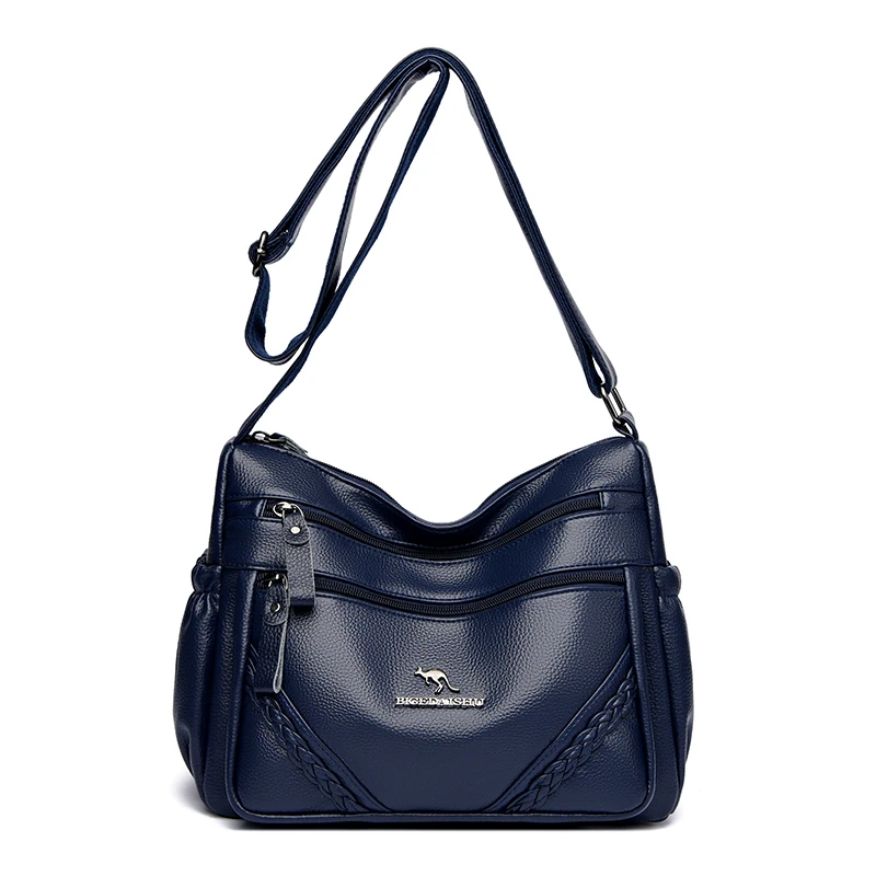 A016 in Navy, shoulder bag, front view