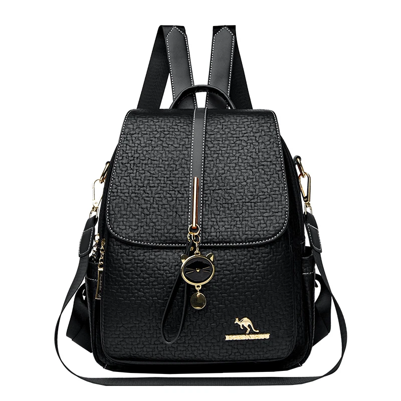 B027 in Black, backpack, front view
