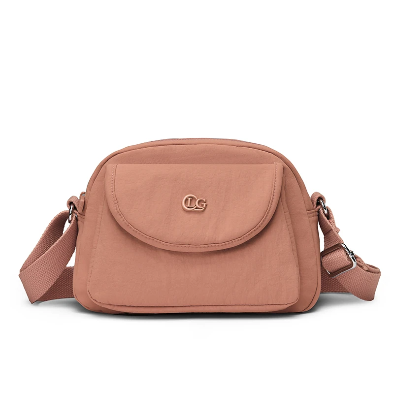 LGSJ-8008 in Peach, crossbody bag, front view