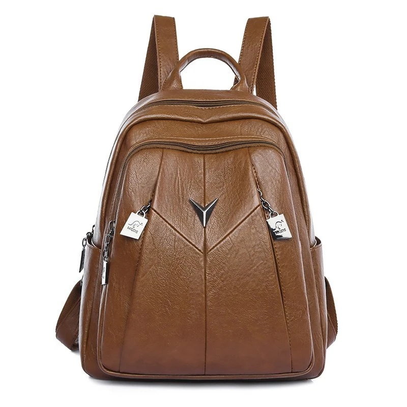Y008 in Tan, backpack, front view