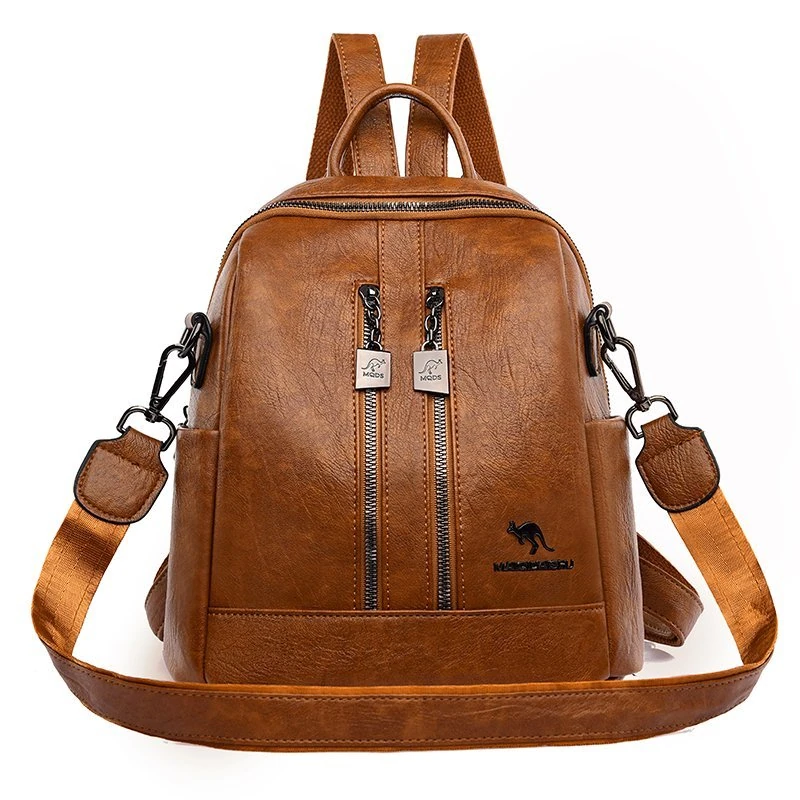 Y011 in Tan, backpack, front view