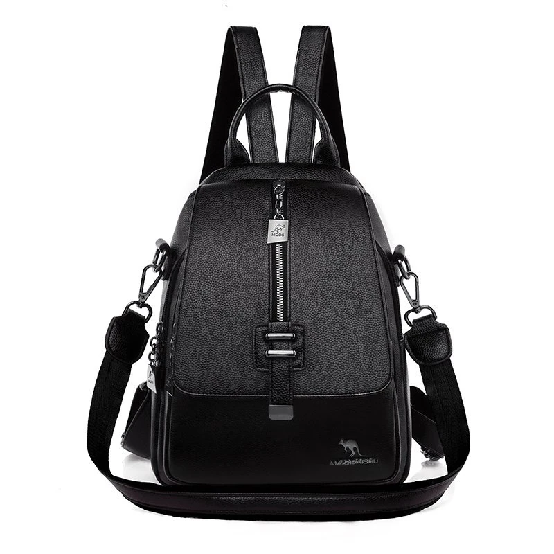 Y012 in Black, backpack, front view