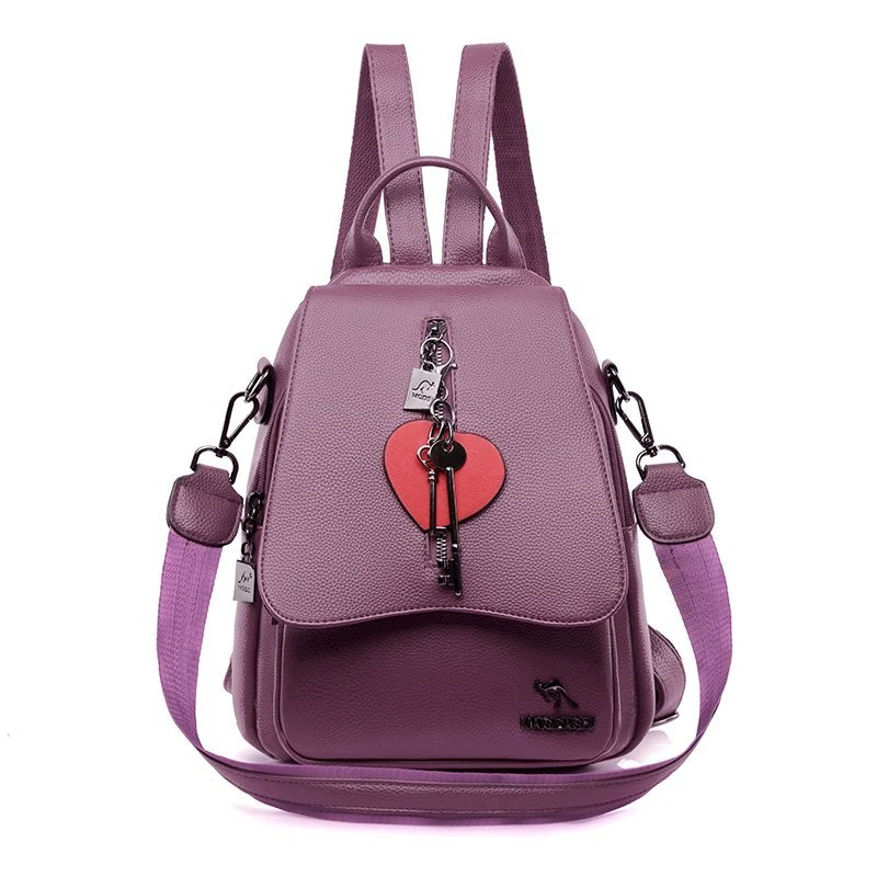 Y018 in Purple, backpack, front view
