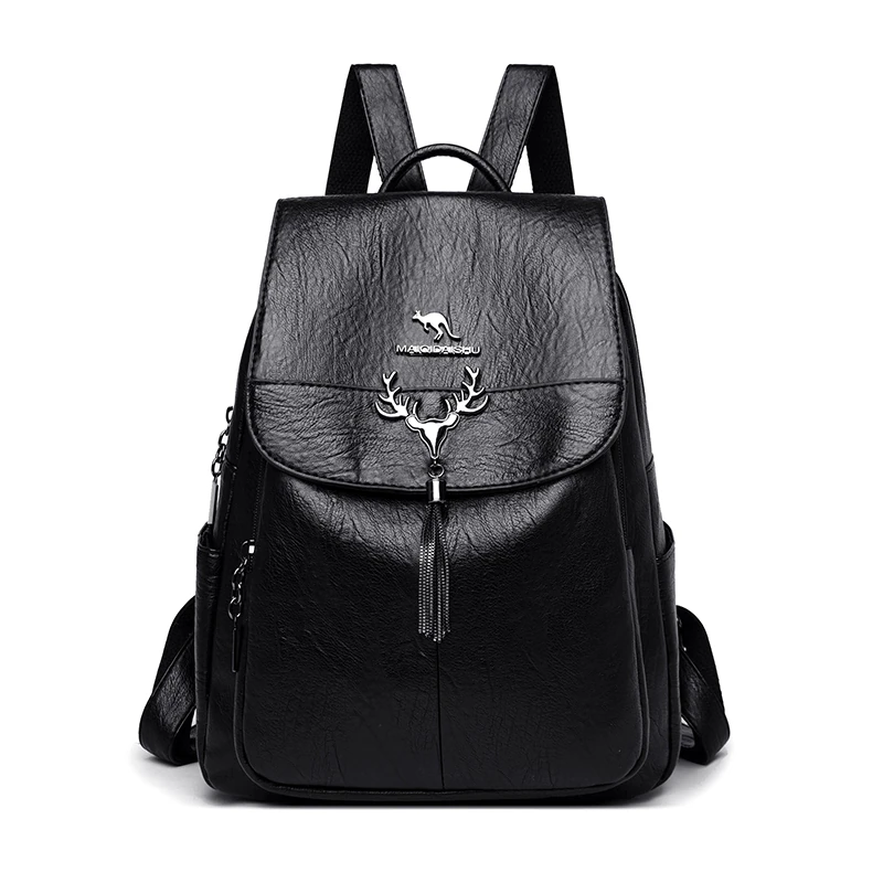 Y024 in Black, backpack, front view