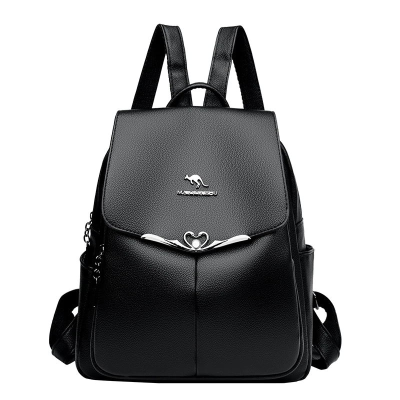 Y070 in Black, backpack, front view