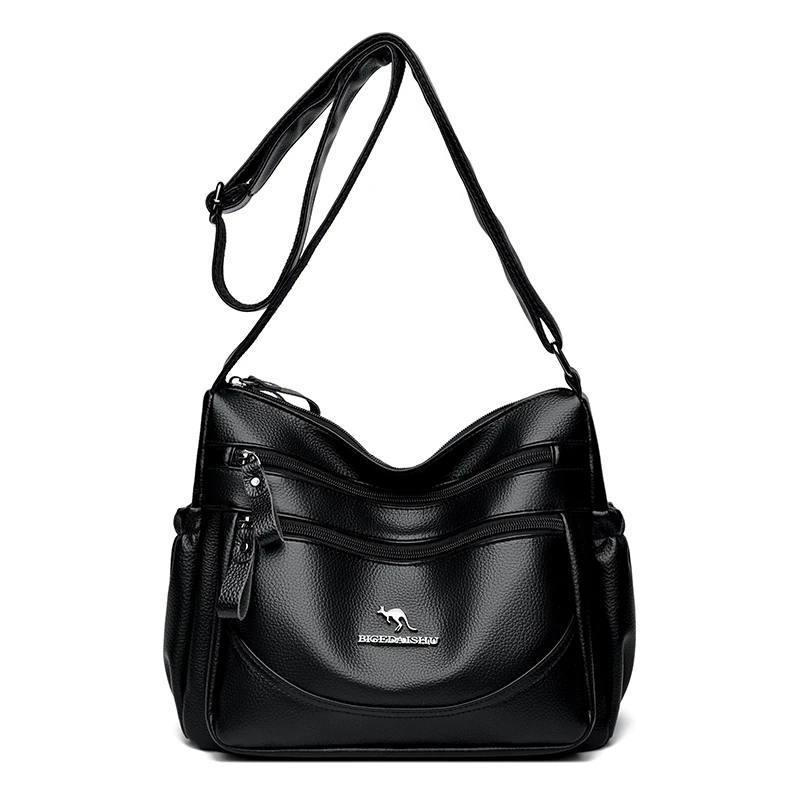 A015 in Black, shoulder bag, front view