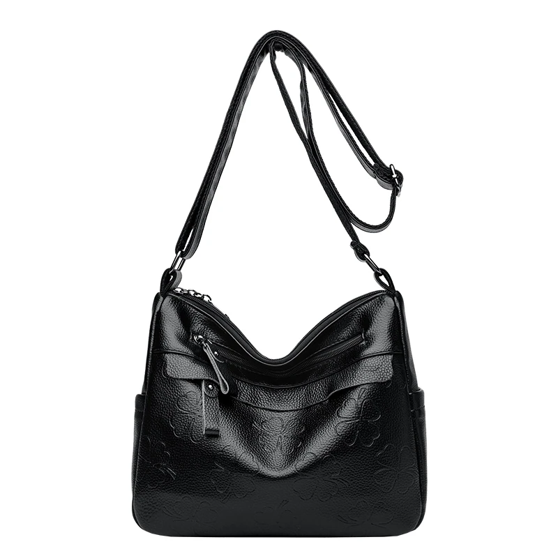 A018 in Black, shoulder bag, front view