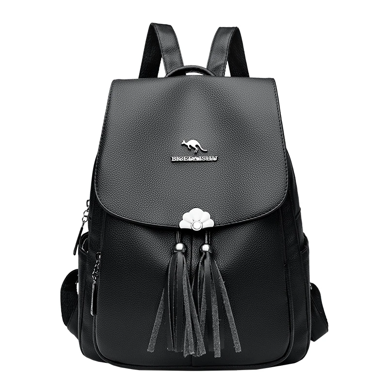 B037 in Black, backpack, front view