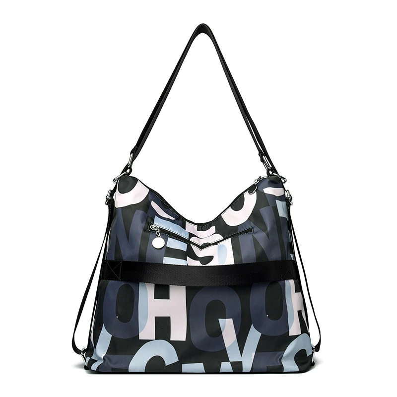 B067 in Black geometric, shoulder bag, front view