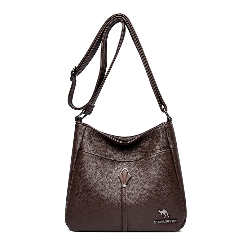 B112 in Brown, shoulder bag, front view