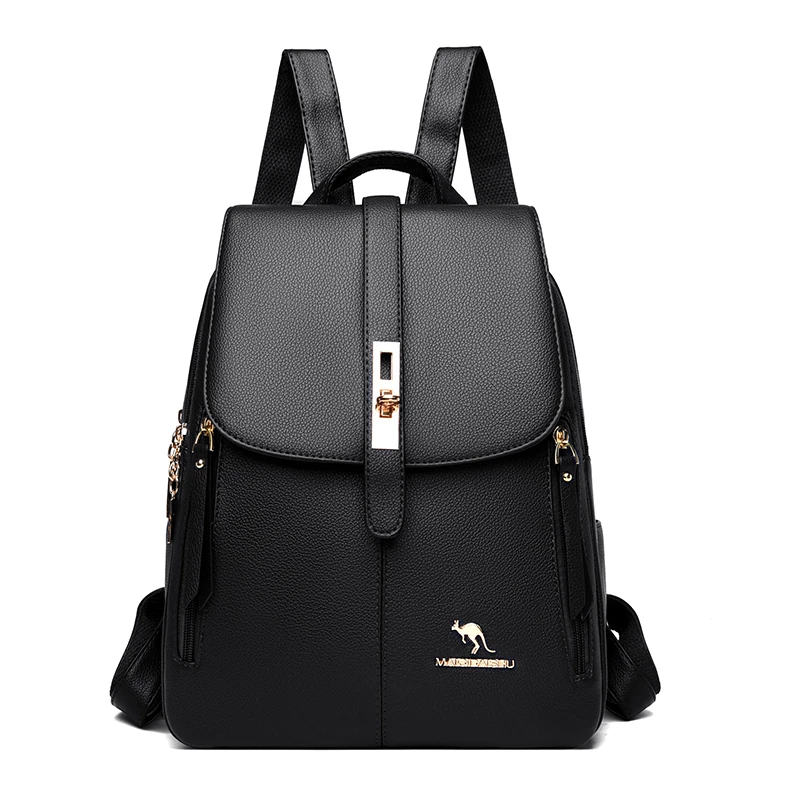 Y030 in Black, backpack, front view