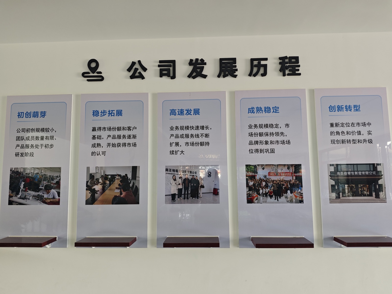 Company history display at Shangbaige
